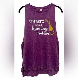 Icy zone Drinkers with a Running Problem Purple Athletic Tank size Small